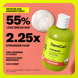 CurlBond Cleanser with claims: 55% Less breakage, 2.25% Stronger hair