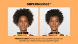 Woman with coily hair before and after